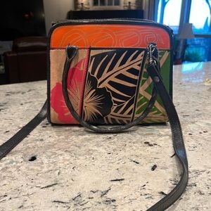 Patricia Nash (tropical design) purse and matching wallet. Genuine leather!